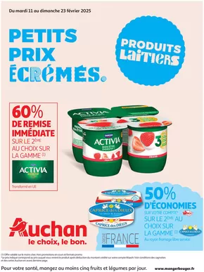 Catalogue Auchan Hypermarché à Saint-Quentin | Produits laitiers : Petits prix écrémés | 11/02/2025 - 23/02/2025