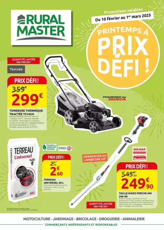 Catalogue Rural Master à Saint-Paul-sur-Save | Printemps à prix défi ! | 10/02/2025 - 01/03/2025