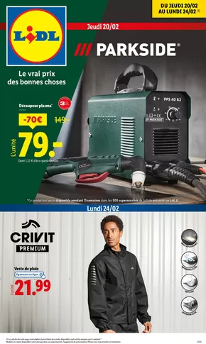 Catalogue Lidl à Tournehem-sur-la-Hem | Grâce aux offres Parkside, réalisez tous vos projets avec des outils performants. | 20/02/2025 - 24/02/2025