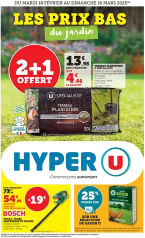 Promos de Jardineries et Animaleries à Ronchin | Spécial Jardin sur Hyper U | 18/02/2025 - 16/03/2025