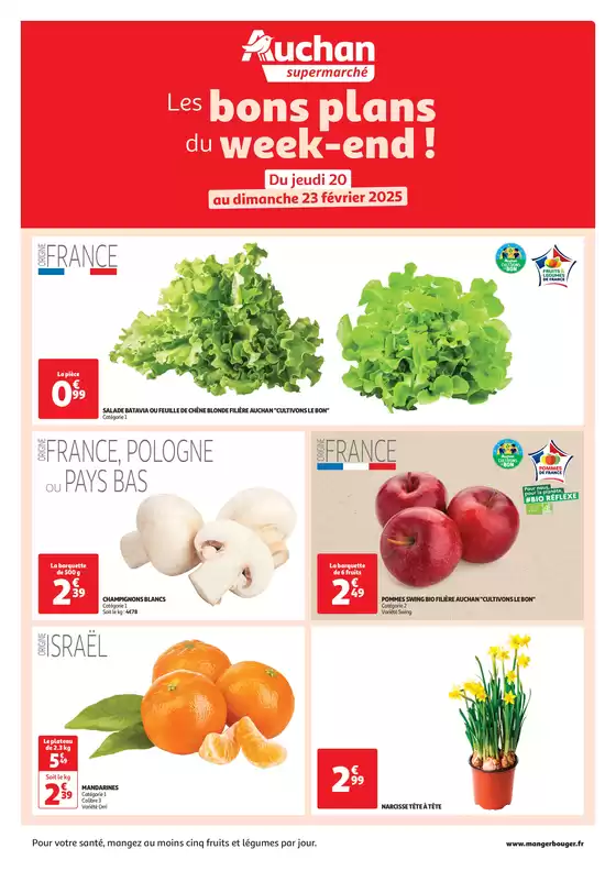 Catalogue Auchan Supermarché à Aix-en-Provence | Les bons plans du week-end dans votre super ! | 20/02/2025 - 23/02/2025