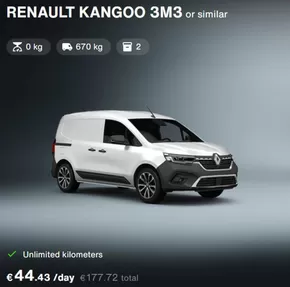 Promos de Auto et Moto à Massy (Essonne) | Renault Kangoo 3m3 sur Sixt | 17/02/2025 - 17/03/2025