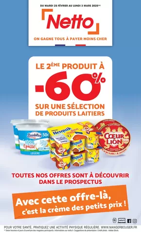 Promos de Discount Alimentaire à Merville (Nord) | SEMAINE PROCHAINE : Le 2ème produit à sur Netto | 25/02/2025 - 03/03/2025