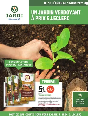 Promos de Jardineries et Animaleries à Tremblay-en-France | Un jardin verdoyant à prix E.Leclerc sur E.Leclerc Jardi | 18/02/2025 - 01/03/2025