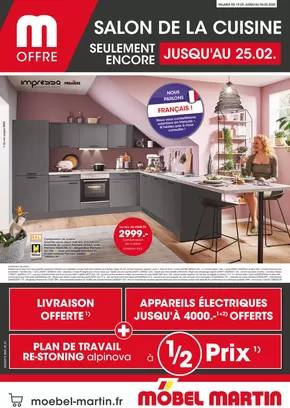 Promos de Meubles et Décoration à Faulquemont | SALON DE LA CUISINE sur Möbel Martin | 19/02/2025 - 04/03/2025