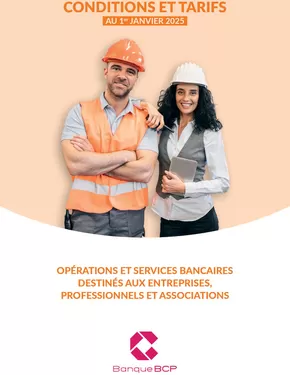 Promos de Banques et Assurances à Gonesse | OPÉRATIONS ET SERVICES BANCAIRES DESTINÉS AUX ENTREPRISES, PROFESSIONNELS ET ASSOCIATIONS sur Banque BCP | 21/02/2025 - 30/06/2025