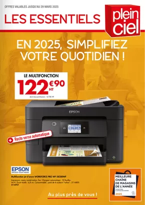 Promos de Multimédia et Electroménager à Clermont-l'Hérault | Les Essentiels sur Plein ciel | 25/02/2025 - 29/03/2025