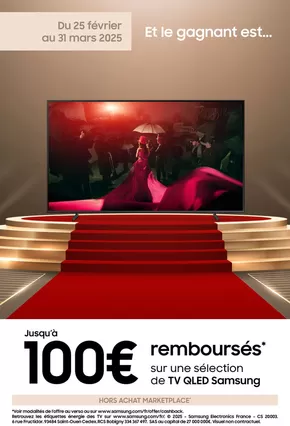 Promos de Multimédia et Electroménager à Plaisir |  OFFRE SAMSUNG jusqu'à 100€ REMBOURSÉS sur Boulanger | 25/02/2025 - 31/03/2025