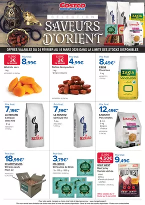 Promos de Discount Alimentaire à Villabé | SAVEURS D'ORIENT sur Costco | 28/02/2025 - 16/03/2025