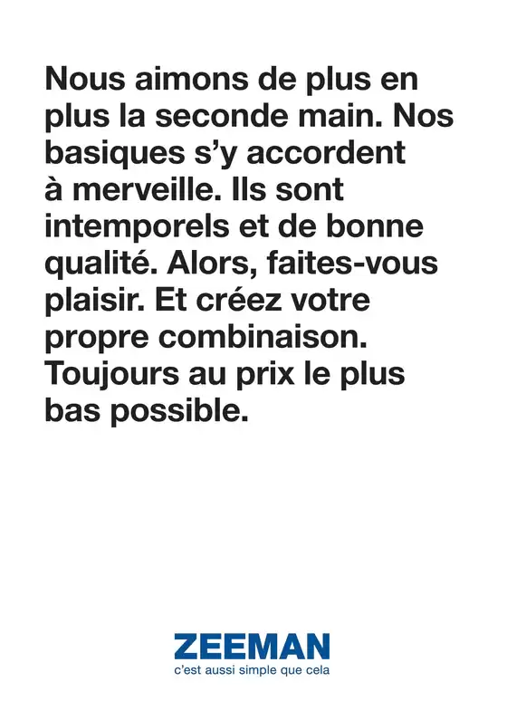 Catalogue Zeeman à Bruay-la-Buissière | Nos basiques intemporels vont bien avec tout. | 03/03/2025 - 14/03/2025