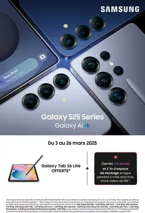 Promos de Multimédia et Electroménager à Souillac | Galaxy Tab S6 Lite offerte sur Pulsat | 03/03/2025 - 26/03/2025