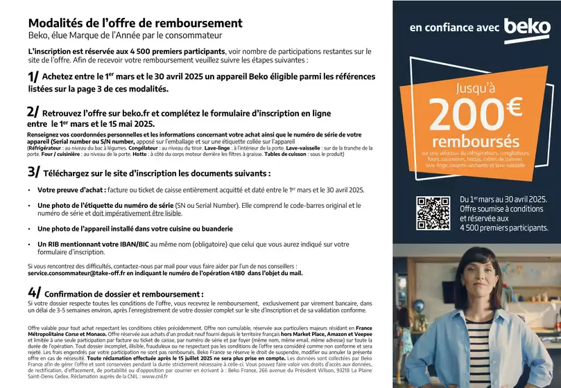 Catalogue Copra à Nort-sur-Erdre | Beko vous rembourse jusqu'à 200€ | 03/03/2025 - 30/04/2025