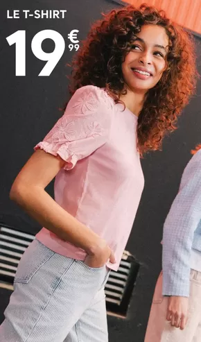 Promos de Mode à Baud | T-shirt manches brodées rose poudrée femme sur Cache Cache | 03/03/2025 - 17/03/2025