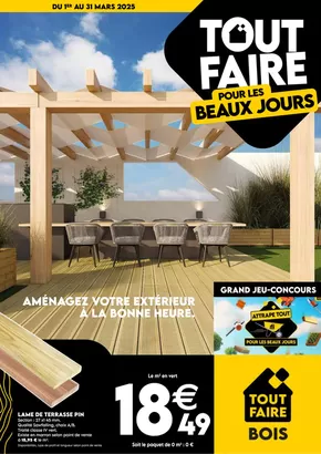 Promos de Bricolage à Marmande | TOUT POUR LES BEAUX JOURS BOIS BESNIER Mars 2025 sur Tout faire matériaux | 03/03/2025 - 31/03/2025
