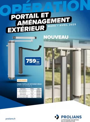 Catalogue Prolians à Chambéry | Opération Portail Aménagement Extérieur  | 04/03/2025 - 30/04/2025