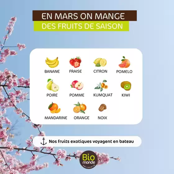 Catalogue Biomonde à Châlons-en-Champagne | Fruits des Mars | 04/03/2025 - 31/03/2025