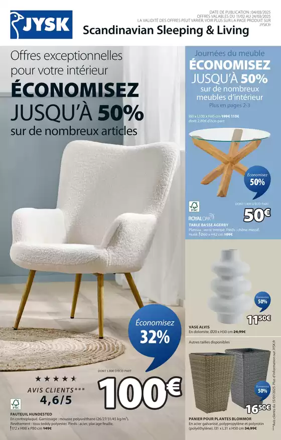 Catalogue JYSK à Crépy-en-Valois | Offres exceptionnelles | 04/03/2025 - 24/03/2025