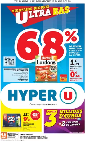 Catalogue Hyper U à Sainte-Marie-aux-Mines | Quinzaine Commerçante | 11/03/2025 - 23/03/2025