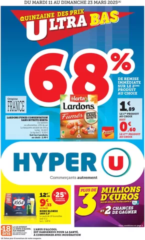 Catalogue Hyper U à Villeneuve-lès-Béziers | Quinzaine Commerçante | 11/03/2025 - 23/03/2025