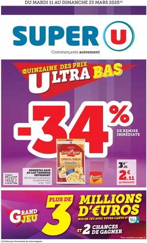 Promos de Supermarchés à Aspres-sur-Buëch | Quinzaine Commerçante sur Super U | 11/03/2025 - 23/03/2025