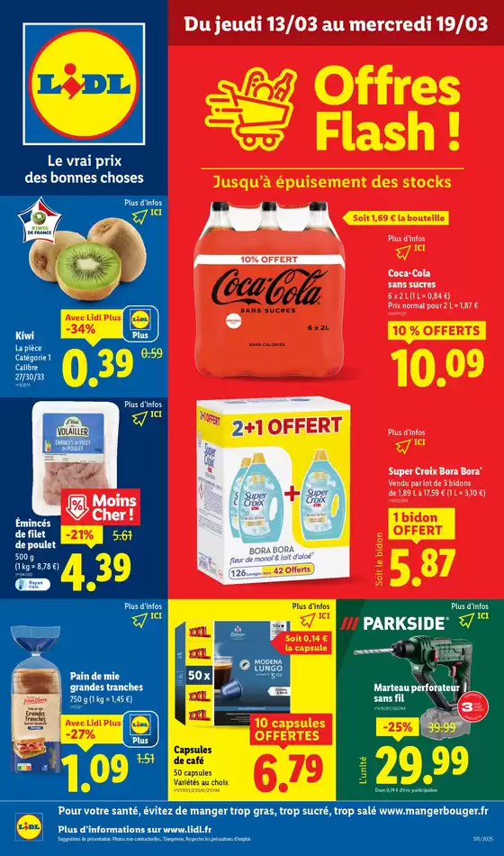 Catalogue Lidl | Retrouvez des réductions sur un ensemble de produits de grandes marques chez Lidl ! | 13/03/2025 - 19/03/2025