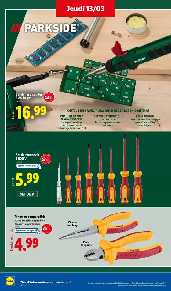 Catalogue Lidl à L'Île-Saint-Denis | Chez Lidl, découvrez une sélection d'outils Parkside et de vêtements tendances ! | 13/03/2025 - 17/03/2025