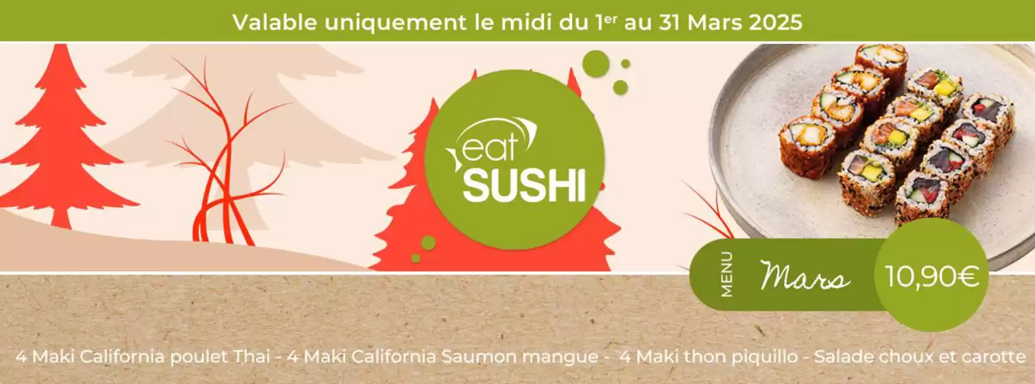 Catalogue Eat Sushi à Andrézieux-Bouthéon | Menu Mars | 06/03/2025 - 31/03/2025