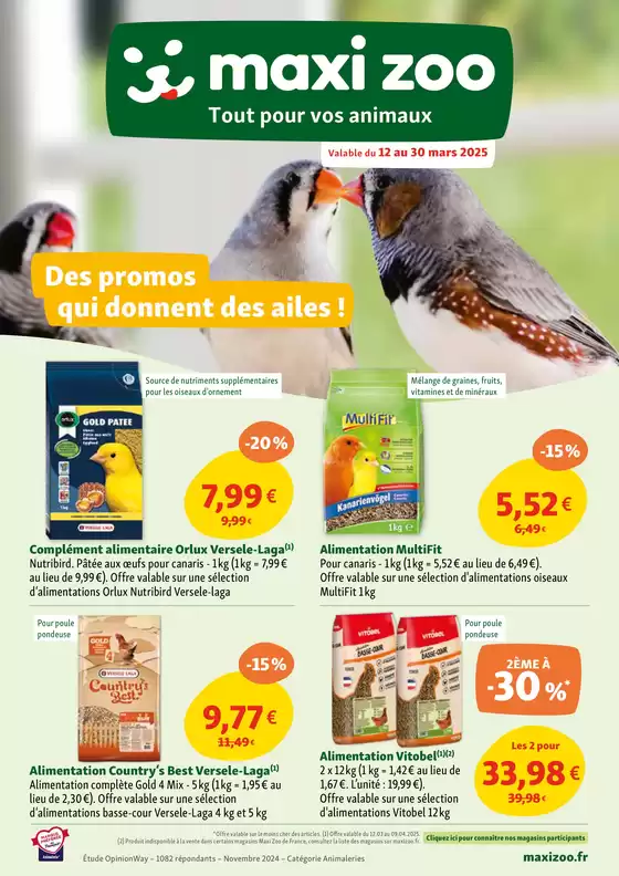 Catalogue Maxi Zoo à Perpignan | Maxi Zoo, Tout pour vos animaux - Des promos qui donnent des ailes! | 12/03/2025 - 30/03/2025