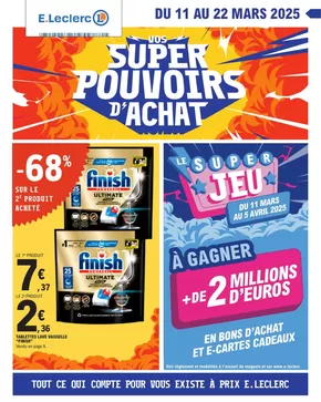 Promos de Supermarchés à Châteauneuf-du-Faou | EVENEMENT 4 sur E.Leclerc | 11/03/2025 - 22/03/2025