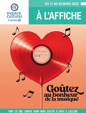 Promos de Culture et Loisirs à Le Coteau | SELECTION PRINTEMPS sur E.Leclerc Espace Culturel | 11/03/2025 - 29/03/2025