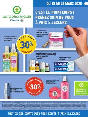 Promos de Beauté à Saint-Herblain | Prospectus Printemps sur E.Leclerc Parapharmacie | 18/03/2025 - 29/03/2025