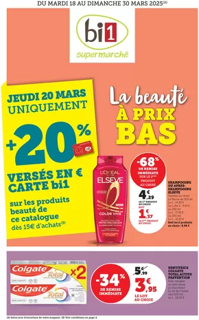 Catalogue Bi1 | La beauté À PRIX BAS | 18/03/2025 - 30/03/2025