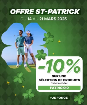 Promos de Sport à Nanterre | Célébrez la Saint-Patrick 2025 avec Golf Plus sur Golf Plus | 17/03/2025 - 21/03/2025