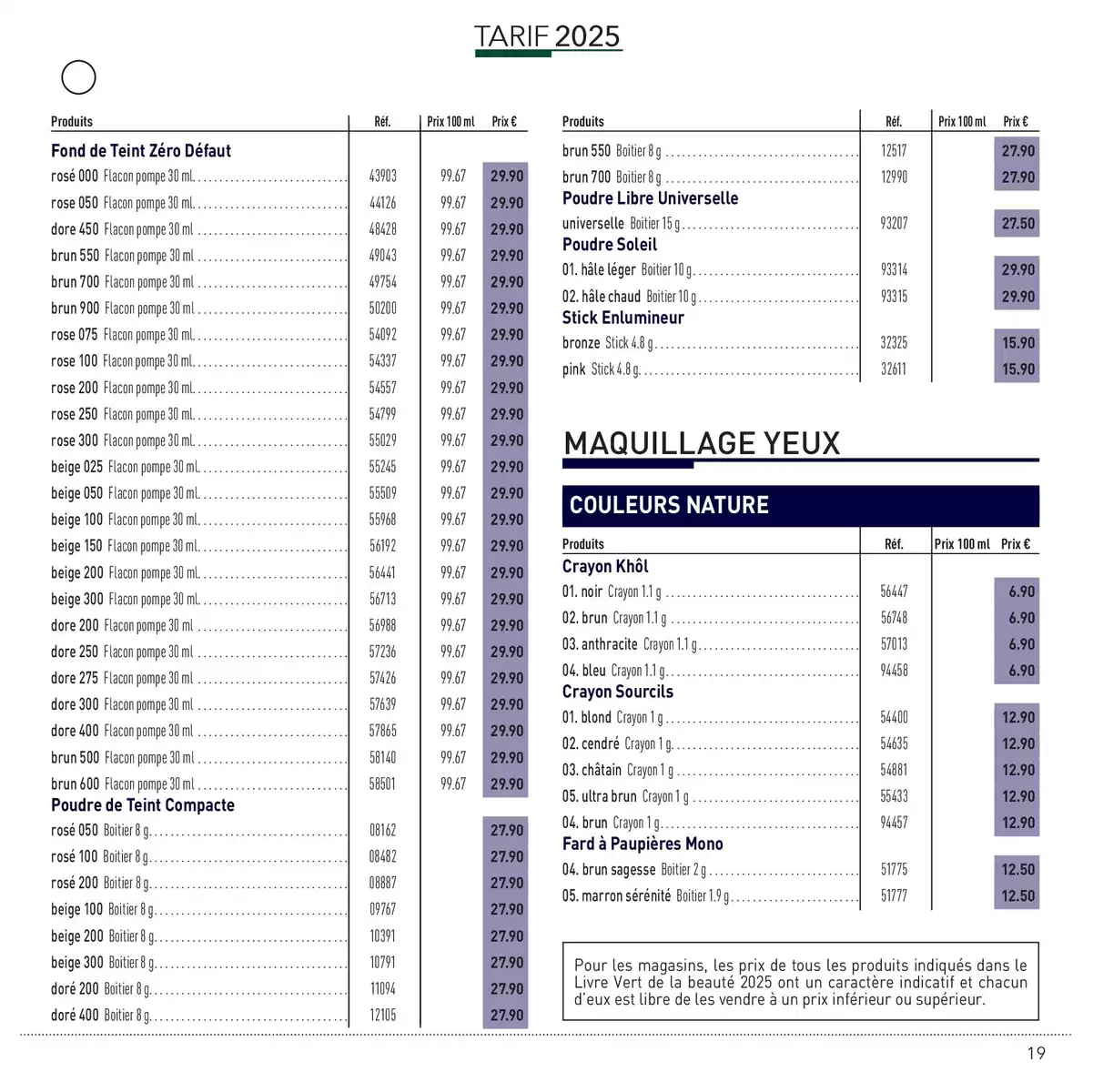 Catalogue LIVRE VERT DE LA BEAUTÉ 2025, page 00019