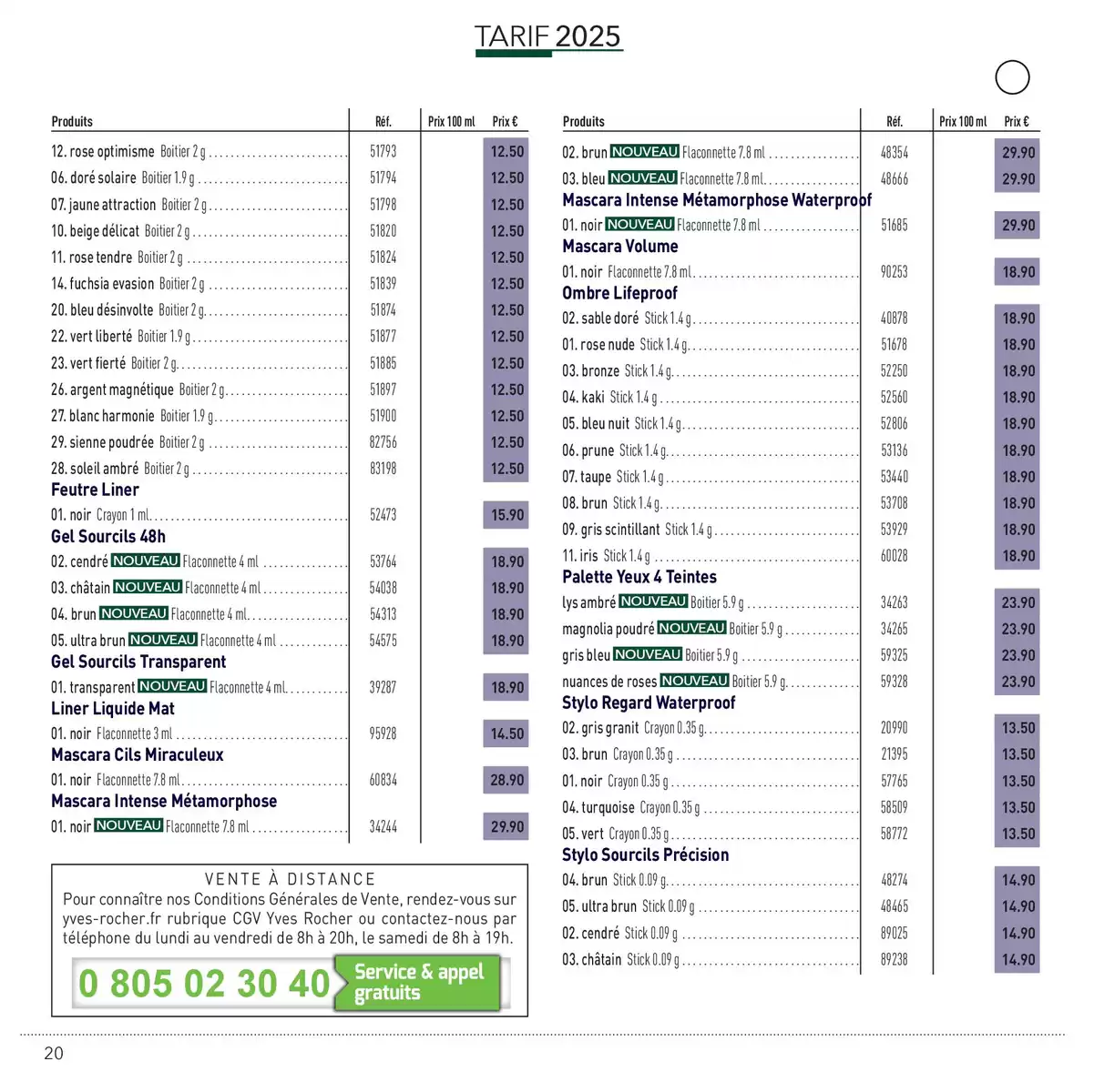 Catalogue LIVRE VERT DE LA BEAUTÉ 2025, page 00020