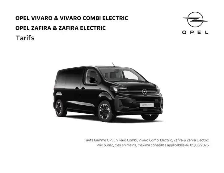 Opel Zafira et Vivaro Combi