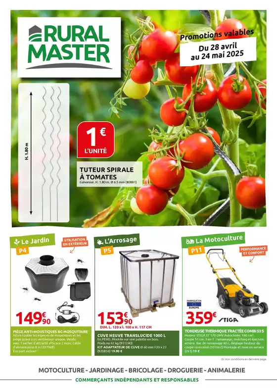 Catalogue Rural Master à Perpignan | MOTOCULTURE - JARDINAGE - BRICOLAGE - DROGUERIE - ANIMALERIE | 28/04/2025 - 24/05/2025