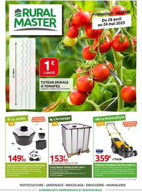 Promos de Jardineries et Animaleries à Argelès-sur-Mer | MOTOCULTURE - JARDINAGE - BRICOLAGE - DROGUERIE - ANIMALERIE sur Rural Master | 28/04/2025 - 24/05/2025