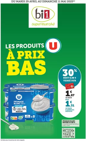 Promos de Supermarchés à Bonny-sur-Loire | LES PRODUITS À PRIX BAS sur Bi1 | 30/04/2025 - 11/05/2025