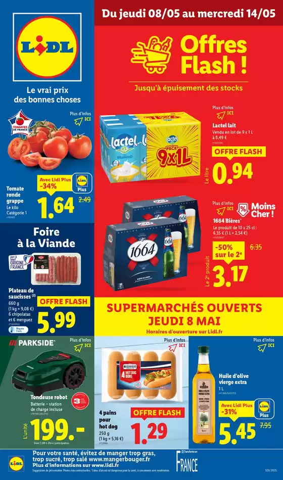 Catalogue Lidl à Pierre-Bénite | Profitez d'une baisse de prix dans les supermarchés Lidl sur vos produits du quotidien ! | 08/05/2025 - 14/05/2025