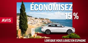 Promos de Auto et Moto à Roissy Charles-de-Gaulle | Économisez 15 % sur les locations en Espagne sur Avis | 30/04/2025 - 31/05/2025