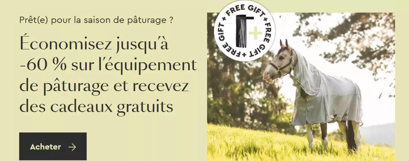 Catalogue Horze à Cagnes-sur-Mer | Économisez jusqu’à -60 % sur l’équipement de pâturage et recevez des cadeaux gratuits | 02/05/2025 - 18/05/2025