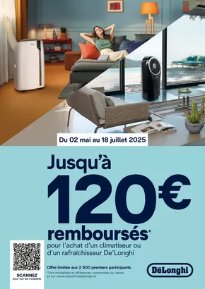 Promos de Multimédia et Electroménager à Frouard |  OFFRE Delonghi : jusqu'à 120€ remboursés ! sur Boulanger | 02/05/2025 - 18/07/2025