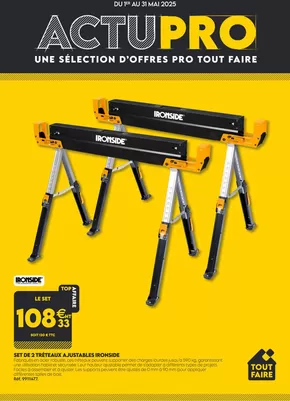 Promos de Bricolage à Saillagouse | Actupro sur Tout faire matériaux | 02/05/2025 - 31/05/2025