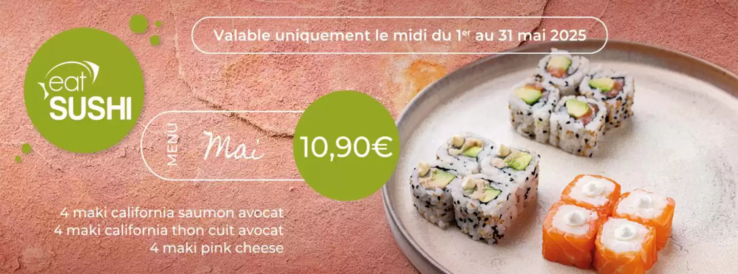 Catalogue Eat Sushi à Levallois-Perret | Menu Mai | 02/05/2025 - 31/05/2025