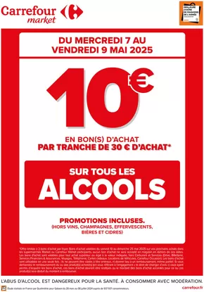 Promos de Supermarchés à Barneville-Carteret | OPERATION BONS D’ACHAT SUR LES ALCOOLS sur Carrefour Market | 07/05/2025 - 09/05/2025
