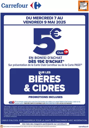 Promos de Supermarchés à Breteuil | OPERATION BON(S) D’ACHAT BIÈRES ET CIDRES sur Carrefour Drive | 07/05/2025 - 09/05/2025