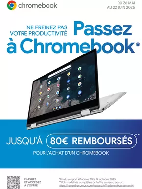 Promos de Multimédia et Electroménager à Morschwiller-le-Bas | Jusqu'à 80€ remboursés pour l'achat d'un Chromebook sur Boulanger | 26/05/2025 - 22/06/2025