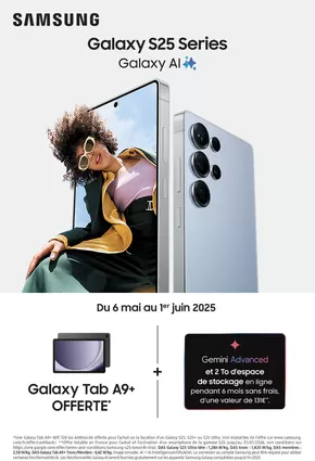 Promos de Multimédia et Electroménager à Grandvilliers (Oise) | Galaxy Tab A9+ offerte sur Pulsat | 06/05/2025 - 01/06/2025