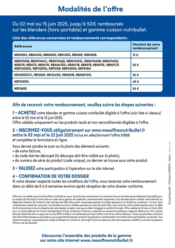 Catalogue Connexion à Brives-Charensac | Jusqu'à 50€ remboursés surlesblenders et gamme cuisson NUTRIBULLET | 06/05/2025 - 15/06/2025